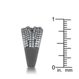 Kina 1.7ct Clear CZ Hematite Contemporary Cocktail Ring - JGI - Flyclothing LLC