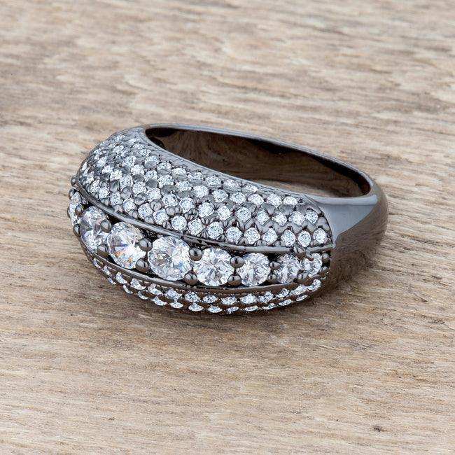 Krista 1.5ct CZ Hematite Contemporary Cocktail Ring - JGI - Flyclothing LLC