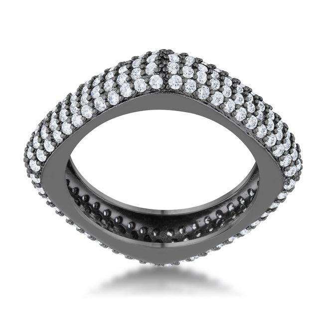 Jana 1.29ct CZ Hematite Contemporary Square Band Ring - JGI - Flyclothing LLC