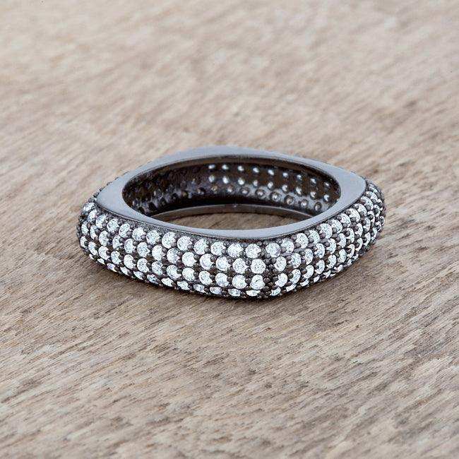 Jana 1.29ct CZ Hematite Contemporary Square Band Ring - JGI - Flyclothing LLC