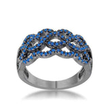 Brina 0.4ct Sapphire CZ Hematite Twist Ring - JGI - Flyclothing LLC