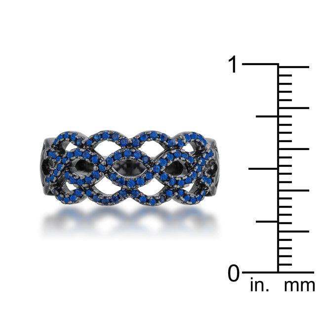 Brina 0.4ct Sapphire CZ Hematite Twist Ring - JGI - Flyclothing LLC