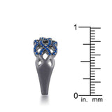 Brina 0.4ct Sapphire CZ Hematite Twist Ring - JGI - Flyclothing LLC