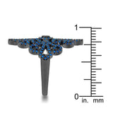 Victoria 1.23ct Sapphire CZ Hematite Filigree Cocktail Ring - JGI - Flyclothing LLC