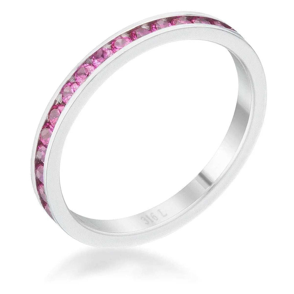 Teresa 0.5ct Ruby CZ Stainless Steel Eternity Band - JGI - Flyclothing LLC