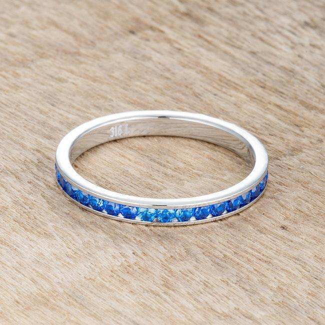 Teresa 0.5ct Sapphire CZ Stainless Steel Eternity Band - JGI - Flyclothing LLC