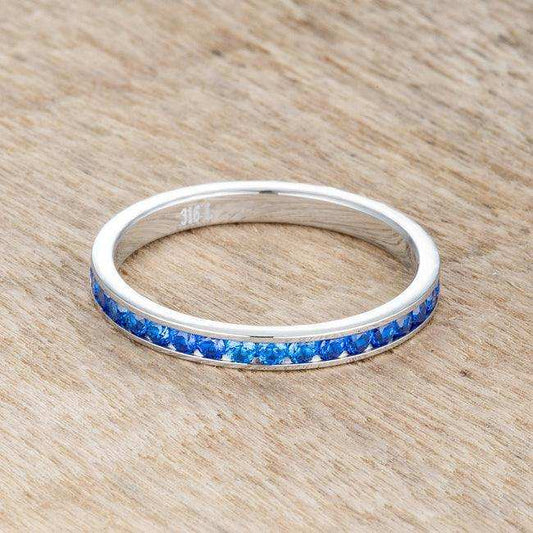 Teresa 0.5ct Sapphire CZ Stainless Steel Eternity Band - JGI - Flyclothing LLC