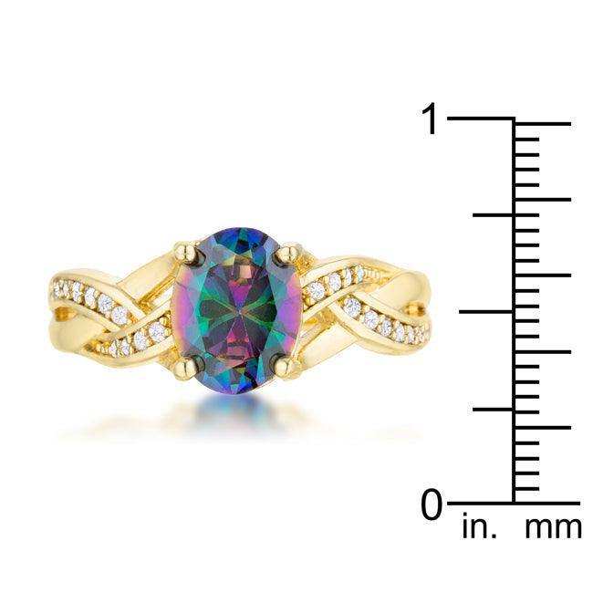Justine 2ct Mystic CZ 14k Gold Classic Oval Ring - JGI - Flyclothing LLC