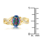 Justine 2ct Mystic CZ 14k Gold Classic Oval Ring - JGI - Flyclothing LLC