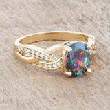 Justine 2ct Mystic CZ 14k Gold Classic Oval Ring - JGI - Flyclothing LLC