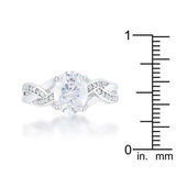 Justine 2ct CZ Rhodium Classic Oval Ring - JGI - Flyclothing LLC