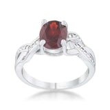 Justine 2ct Garnet CZ Rhodium Classic Oval Ring - JGI - Flyclothing LLC