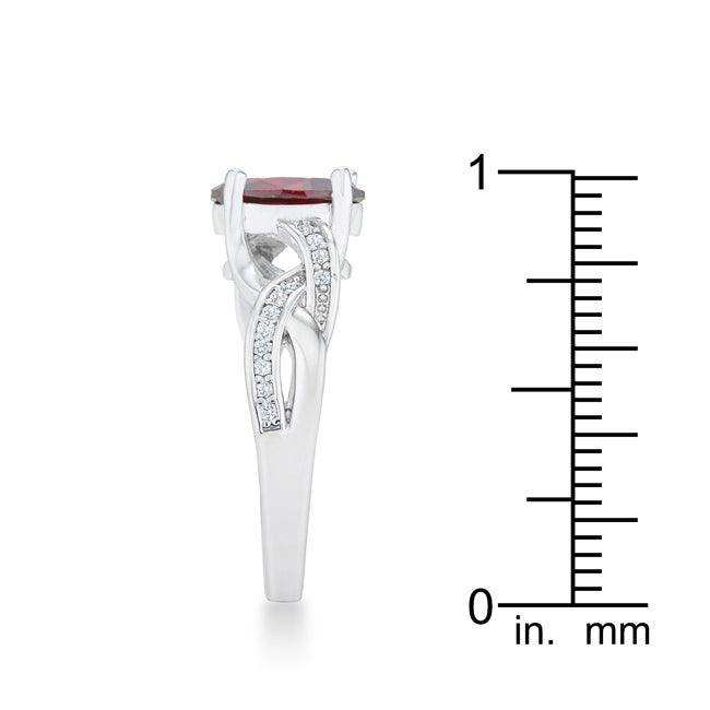 Justine 2ct Garnet CZ Rhodium Classic Oval Ring - JGI - Flyclothing LLC