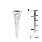 Justine 2ct Garnet CZ Rhodium Classic Oval Ring - JGI - Flyclothing LLC