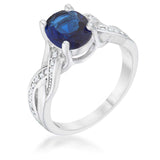 Justine 2ct Sapphire CZ Rhodium Classic Oval Ring - JGI - Flyclothing LLC