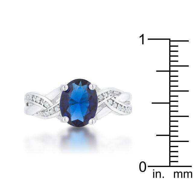Justine 2ct Sapphire CZ Rhodium Classic Oval Ring - JGI - Flyclothing LLC