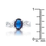 Justine 2ct Sapphire CZ Rhodium Classic Oval Ring - JGI - Flyclothing LLC