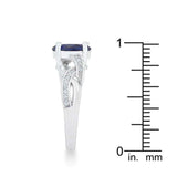 Justine 2ct Sapphire CZ Rhodium Classic Oval Ring - JGI - Flyclothing LLC
