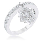 Snowflake 0.35ct CZ Rhodium Simple Holiday Charm Band Ring - JGI - Flyclothing LLC