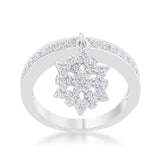 Snowflake 0.35ct CZ Rhodium Simple Holiday Charm Band Ring - JGI - Flyclothing LLC