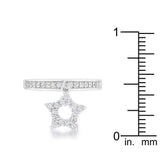 Star 0.25ct CZ Rhodium Simple Holiday Charm Band Ring - JGI - Flyclothing LLC