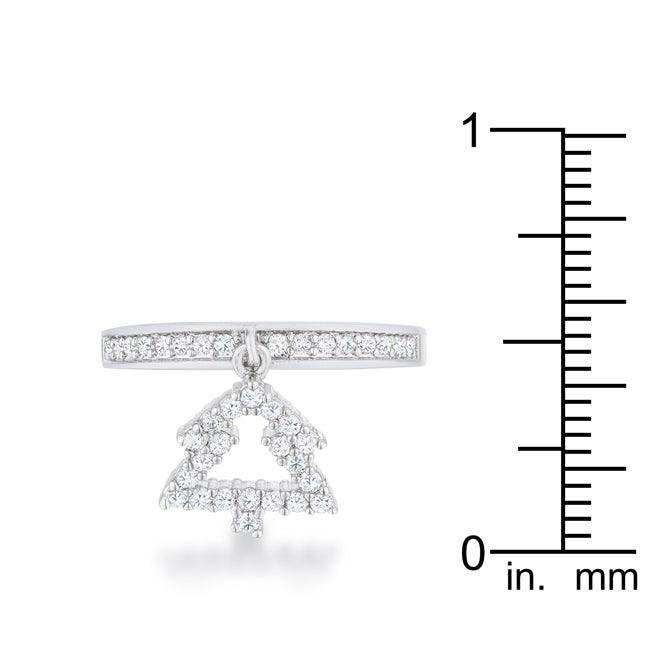 Christmas Tree 0.3ct CZ Rhodium Holiday Charm Ring - JGI - Flyclothing LLC