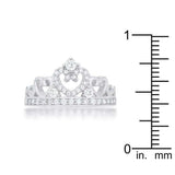 Aurora 0.34ct CZ Rhodium Heart Crown Ring - JGI - Flyclothing LLC