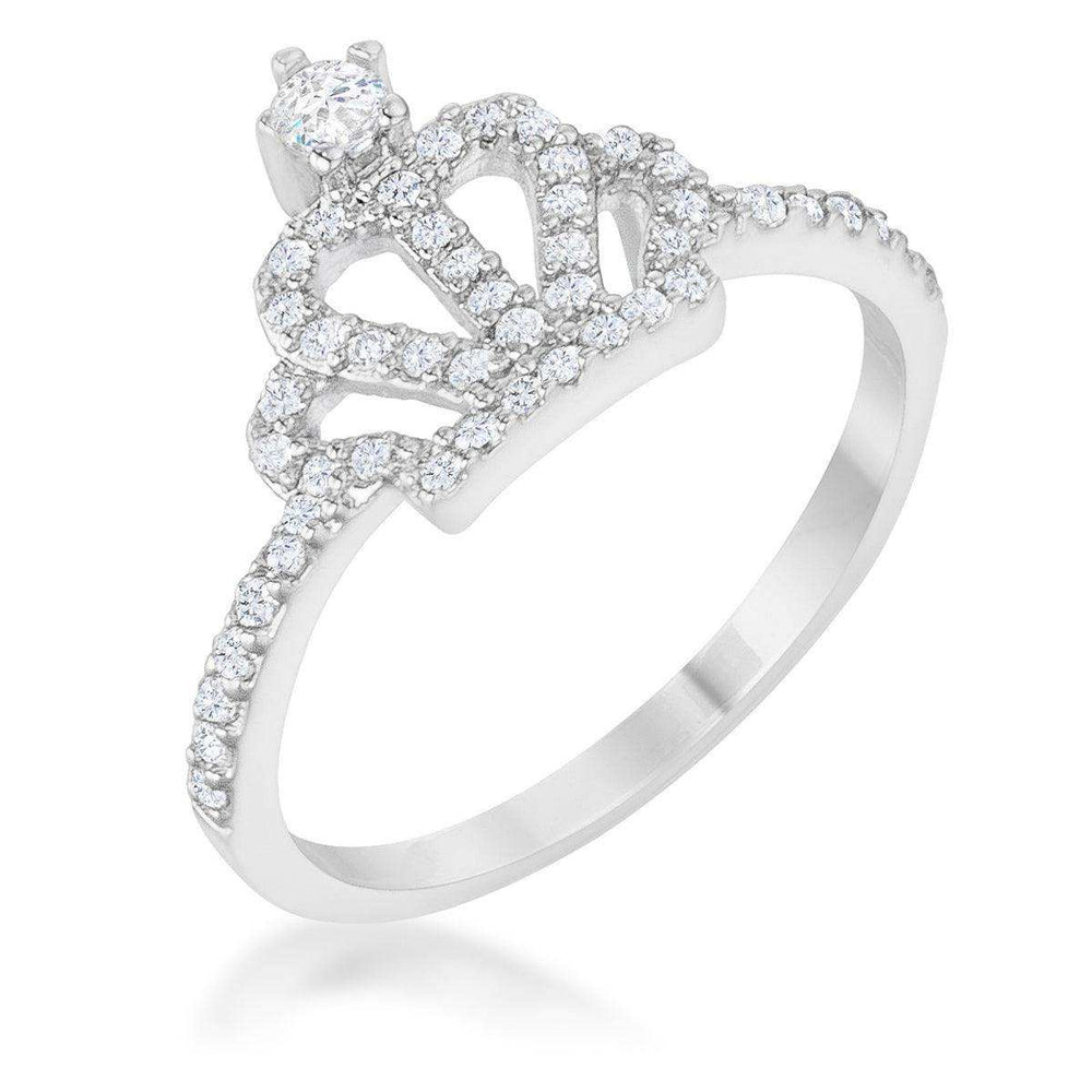 Elina 0.36ct CZ Rhodium Simple Crown Ring - JGI - Flyclothing LLC