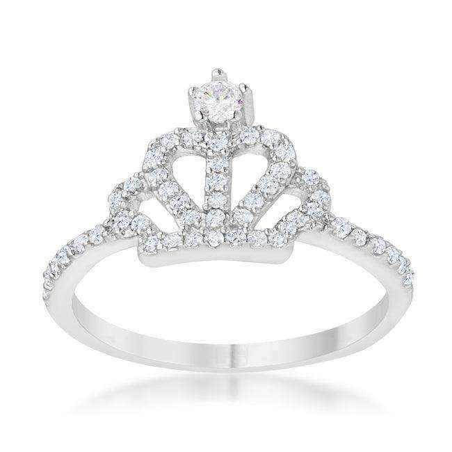 Elina 0.36ct CZ Rhodium Simple Crown Ring - JGI - Flyclothing LLC