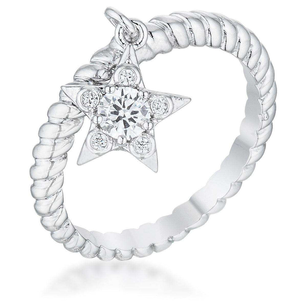 Cubic Zirconia Star Charm Fashion Ring - JGI - Flyclothing LLC
