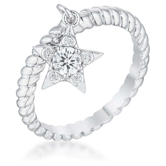Cubic Zirconia Star Charm Fashion Ring - JGI - Flyclothing LLC