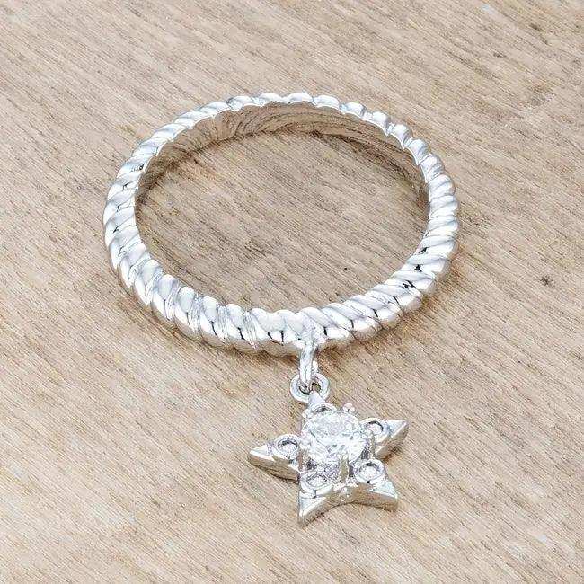 Cubic Zirconia Star Charm Fashion Ring - JGI - Flyclothing LLC
