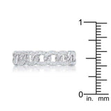 Interlocking Rhodium Chain Design Ring with CZ - JGI - Flyclothing LLC