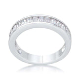Baguette Cut CZ Rhodium Wedding Band - JGI - Flyclothing LLC