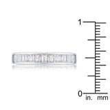 Baguette Cut CZ Rhodium Wedding Band - JGI - Flyclothing LLC