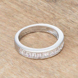 Baguette Cut CZ Rhodium Wedding Band - JGI - Flyclothing LLC