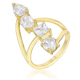 3CT Stunning CZ Goldtone Ring - JGI - Flyclothing LLC