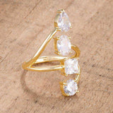 3CT Stunning CZ Goldtone Ring - JGI - Flyclothing LLC