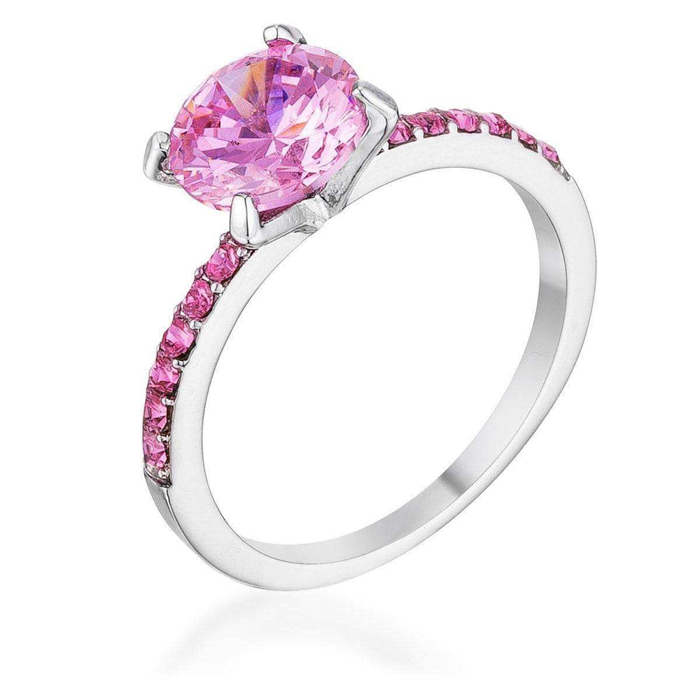 2.3CT Pink CZ Rhodium Ring - JGI - Flyclothing LLC