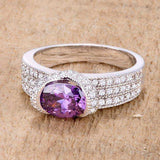 1.6 Ct Amethyst Oval CZ Ring - JGI - Flyclothing LLC