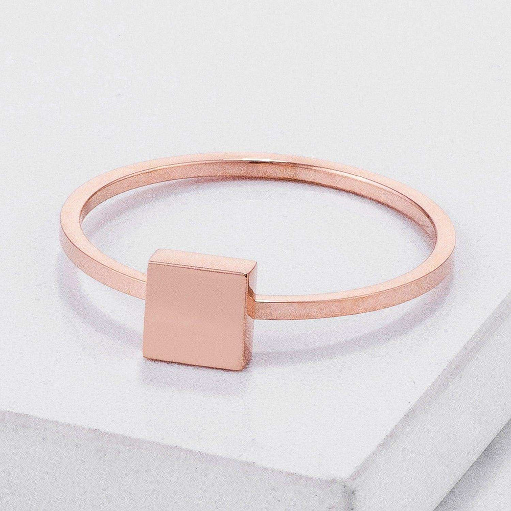 Stainless Steel Rose Goldtone Plated Square Stackable Ring - JGI - Flyclothing LLC