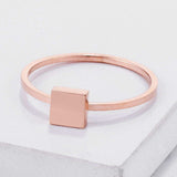 Stainless Steel Rose Goldtone Plated Square Stackable Ring - JGI - Flyclothing LLC