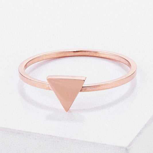 Stainless Steel Rose Goldtone Plated Triangle Stackable Ring - JGI - Flyclothing LLC