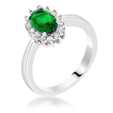 Emerald Green CZ Petite Oval Ring - JGI - Flyclothing LLC