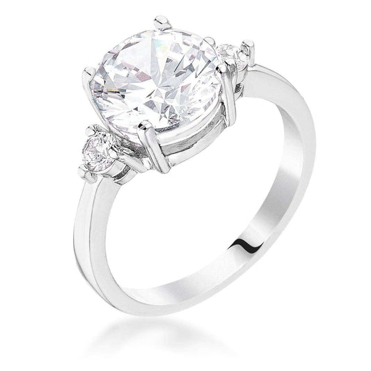 Classic Three Stone Clear CZ Engagement Ring - JGI - Flyclothing LLC