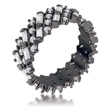 Hematite Clear CZ Alternating Baguette Round Eternity Band - JGI - Flyclothing LLC