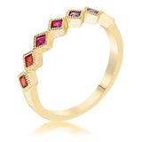 Gold Plated Multi-Color Septem Princess Cut Half Eternity Band - JGI - Flyclothing LLC