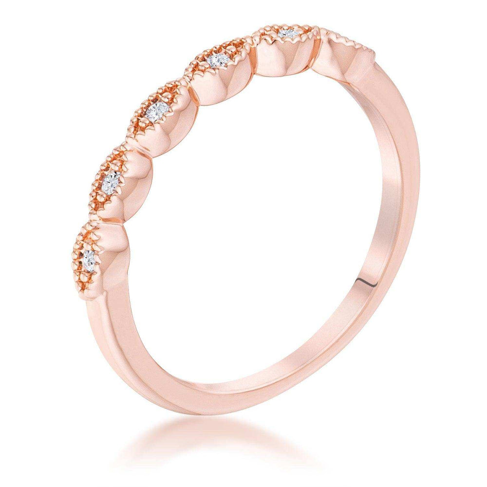 Rose Gold Plated Sextus Marquise Delicate Stackable Ring - JGI - Flyclothing LLC