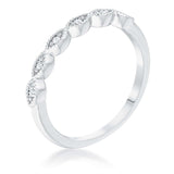 Rhodium Plated Sextus Marquise Delicate Stackable Ring - JGI - Flyclothing LLC
