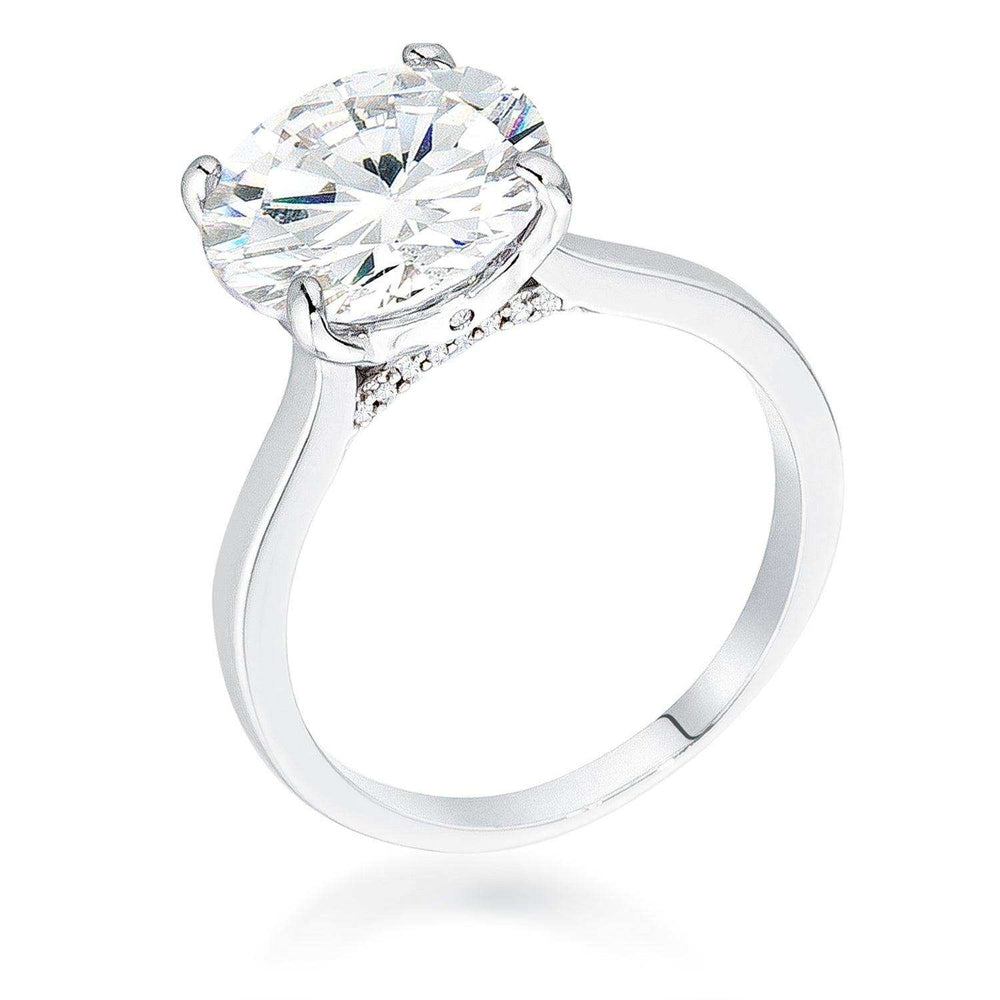 5Ct Rhodium Britney Round Solitaire Engagement Ring - JGI - Flyclothing LLC